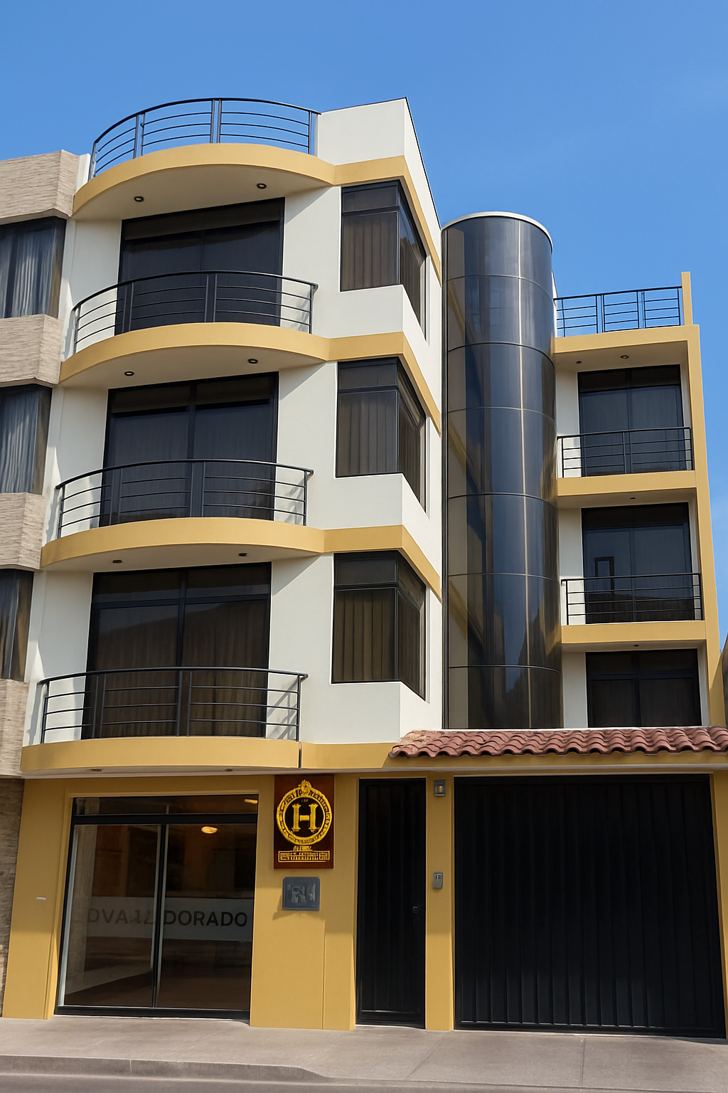 Habitación de hotel de lujo con vista panorámica